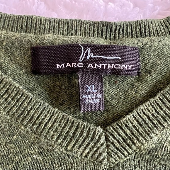 MARC ANTHONY Green Cotton Crew Neck Sweater SZ XL - Picture 4 of 5
